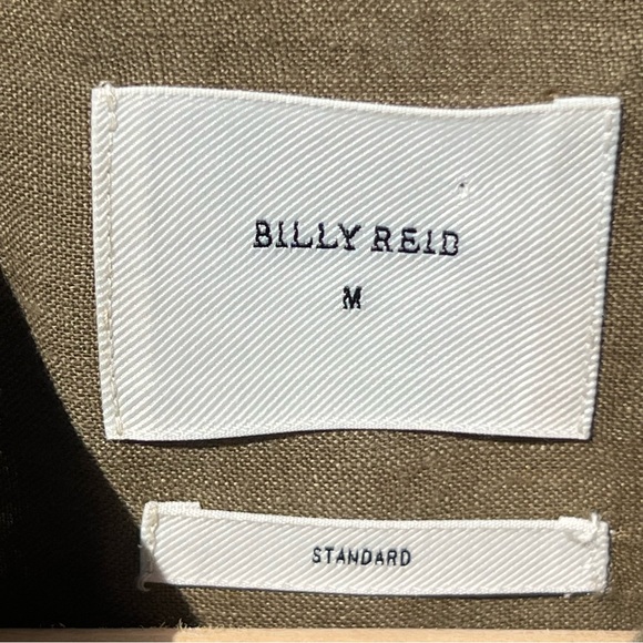 Billy Reid Khaki/Olive Men's Tuscumbia Linen Shirt Button Down Medium - Picture 2 of 6